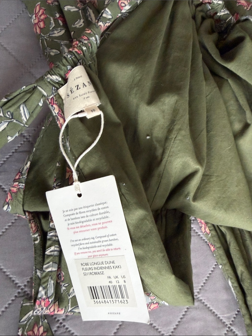NWT Dune Dress Halter Maxi Khaki with Pink Floral Print - Picture 9 of 16